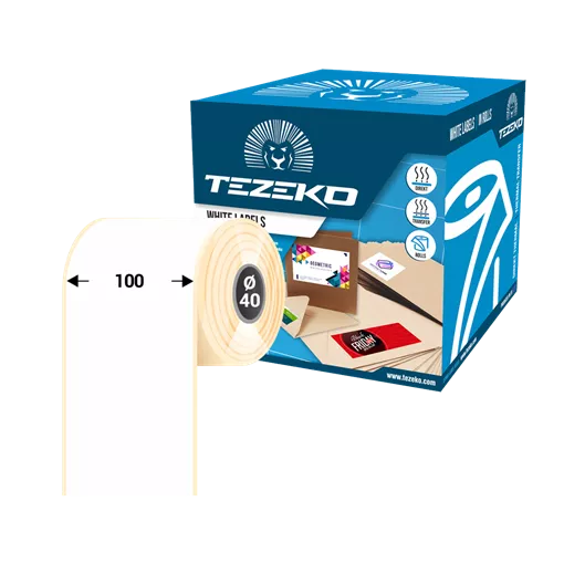 100 mm Műanyag Folyamatos kellékanyag Tezeko Fehér ( 70 m )