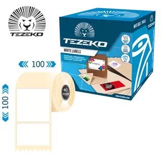 100 mm x 100 mm Műanyag Tekercses etikett címke Fehér ( 500 címke/tekercs )