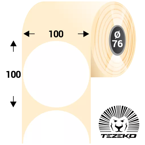 100 mm x 100 mm Papír Tekercses etikett címke Fehér ( 2500 címke/tekercs )