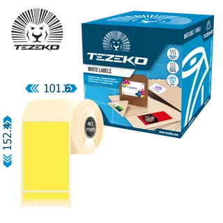101.6 mm x 152.4 mm Papír Tekercses etikett címke Sárga ( 400 címke/tekercs )