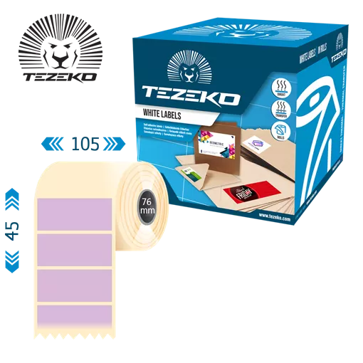 105 mm x 45 mm Papír Tekercses etikett címke Lila ( 2500 címke/tekercs )