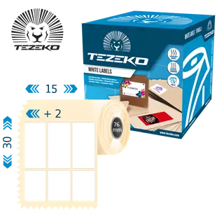 15 mm x 30 mm Papír Tekercses etikett címke Fehér ( 5000 címke/tekercs )