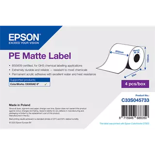 203 mm Műanyag Folyamatos kellékanyag Epson Fehér ( 55 m )