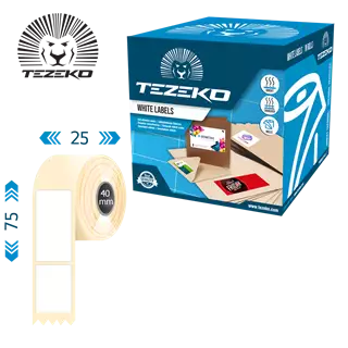25 mm x 75 mm Direkt termál Tekercses etikett címke Fehér ( 800 címke/tekercs )