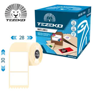 28 mm x 30 mm Direkt termál Tekercses etikett címke Fehér ( 1000 címke/tekercs )