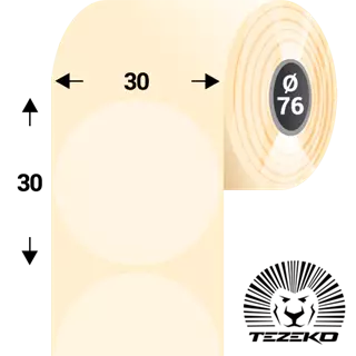 30 mm x 30 mm Műanyag Tekercses etikett címke Transzparens ( 5500 címke/tekercs )