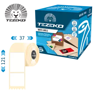 37.5 mm x 121 mm Papír Tekercses etikett címke Fehér ( 1250 címke/tekercs )