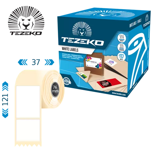 37.5 mm x 121 mm Papír Tekercses etikett címke Fehér ( 1250 címke/tekercs )
