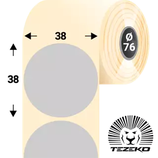 38 mm x 38 mm Műanyag Tekercses etikett címke Ezüst ( 2500 címke/tekercs )