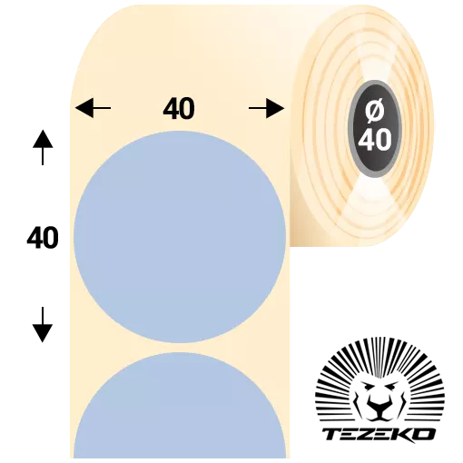 40 mm x 40 mm Papír Tekercses etikett címke Kék ( 800 címke/tekercs )