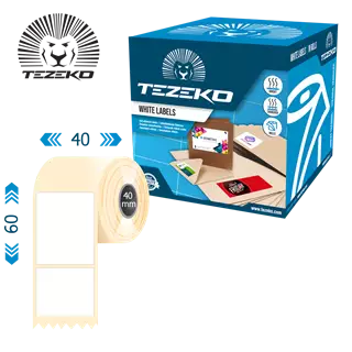 40 mm x 60 mm Műanyag Tekercses etikett címke Fehér ( 1000 címke/tekercs )