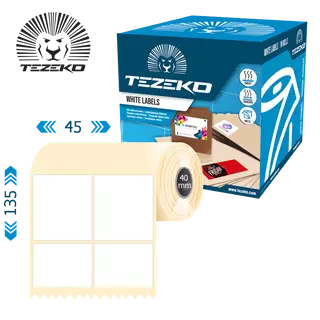 45 mm x 135 mm Papír Tekercses etikett címke Fehér ( 700 címke/tekercs )