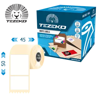 45 mm x 50 mm Papír Tekercses etikett címke Fehér ( 3000 címke/tekercs )