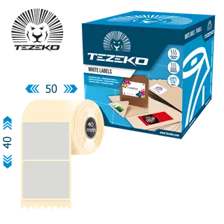 50 mm x 40 mm Műanyag Tekercses etikett címke Ezüst ( 1700 címke/tekercs )