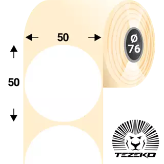 50 mm x 50 mm Papír Tekercses etikett címke Fehér ( 2500 címke/tekercs )