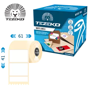 61 mm x 41 mm Papír Tekercses etikett címke Fehér ( 3300 címke/tekercs )