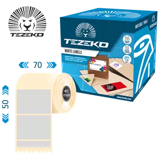 70 mm x 50 mm Papír Tekercses etikett címke Szürke ( 2500 címke/tekercs )