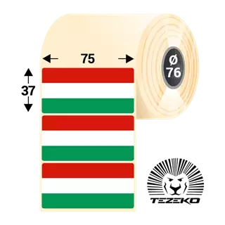 Magyar Zászló etikett címke, 75 * 37 mm-es (1000 db/tekercs)