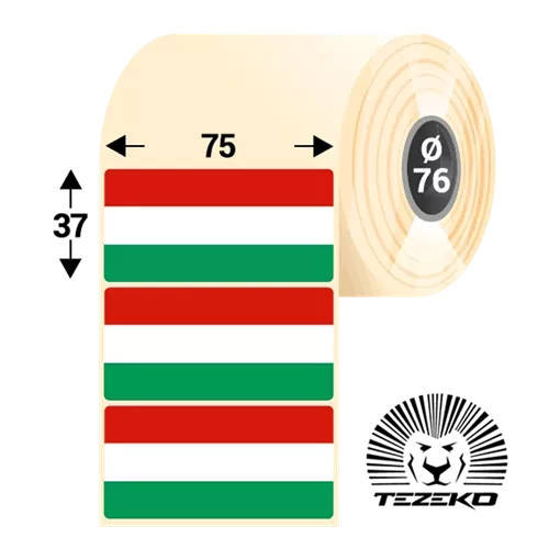 Magyar Zászló etikett címke, 75 * 37 mm-es (1000 db/tekercs)