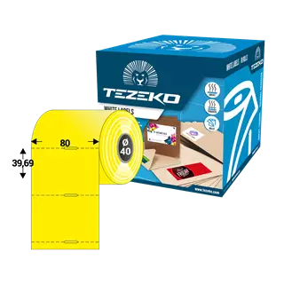 80 mm Direkt termál Folyamatos kellékanyag Tezeko Citrom ( 19.84 m )