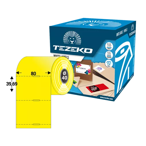 80 mm Direkt termál Folyamatos kellékanyag Tezeko Citrom ( 19.84 m )
