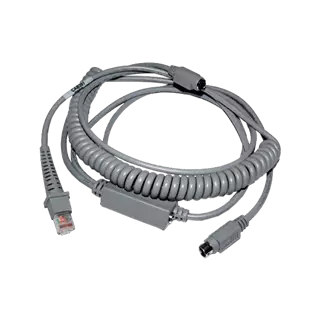 Datalogic Kábel, Ibm Ps/2, KBW, Spirál, CAB-391, 3,3M (Tápellátás: külső Tápegység)