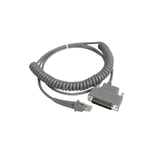 Datalogic Kábel, RS232, 25P, Spirál, CAB-363, 1,8M (Tápellátás: 9-es Lábról, vagy külső Tápegység)