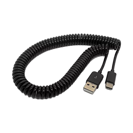 Datalogic USB-C Kábel, Spirál, 2,4 méter, Fekete