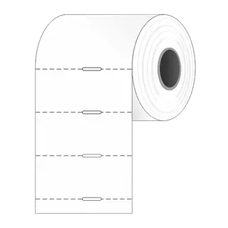 Polccímke 40 * 18 mm-es, perforált, termál, vezérlőlyukkal (1000 db/tekercs)