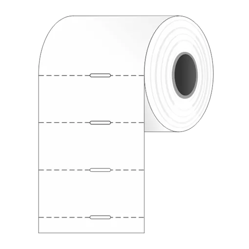 Polccímke 40 * 18 mm-es, perforált, termál, vezérlőlyukkal (1000 db/tekercs)