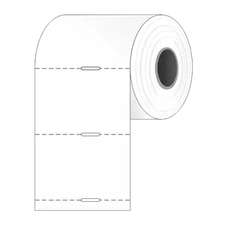 Polccímke 55 * 38 mm-es, perforált, termál, vezérlőlyukkal (1000 db/tekercs)