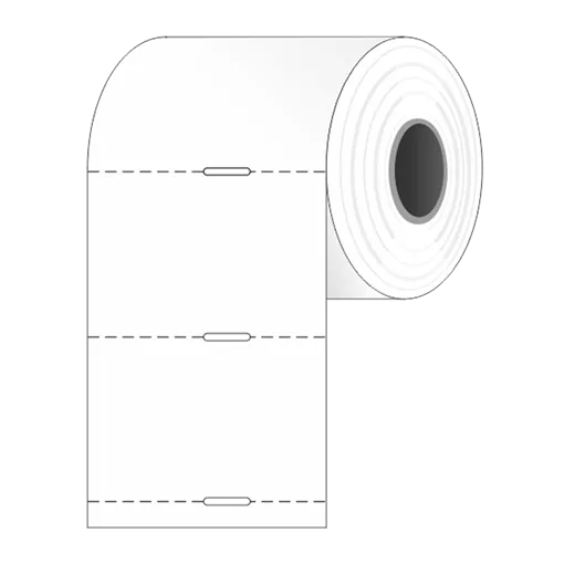 Polccímke 55 * 38 mm-es, perforált, termál, vezérlőlyukkal (1000 db/tekercs)