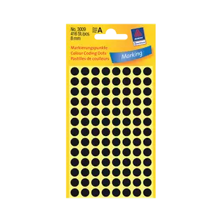 8 mm x 8 mm Papír Íves etikett címke Avery Zweckform Fekete ( 4 ív/doboz )