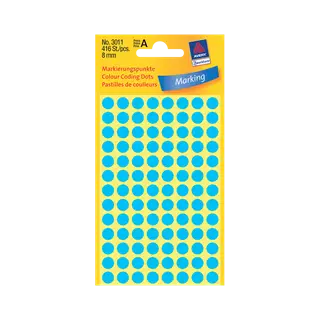 8 mm x 8 mm Papír Íves etikett címke Avery Zweckform Kék ( 4 ív/doboz )