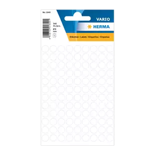 8 mm x 8 mm Papír Íves etikett címke Herma Fehér ( 5 ív/doboz )