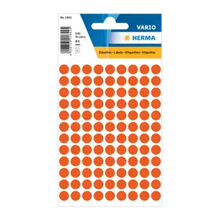 8 mm x 8 mm Papír Íves etikett címke Herma Piros ( 5 ív/doboz )