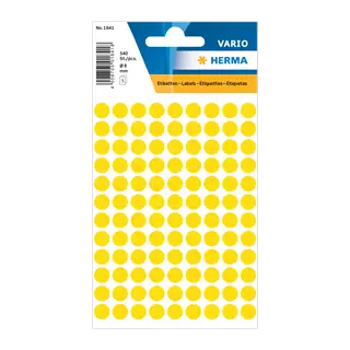 8 mm x 8 mm Papír Íves etikett címke Herma Sárga ( 5 ív/doboz )