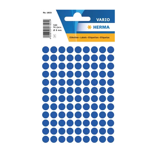 8 mm x 8 mm Papír Íves etikett címke Herma Sötétkék ( 5 ív/doboz )