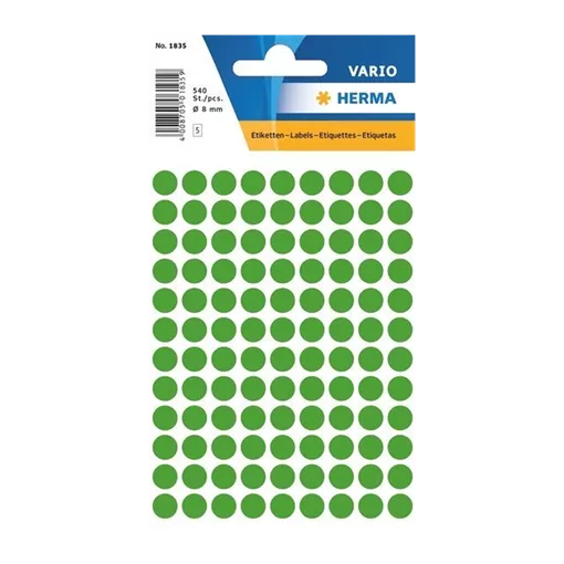 8 mm x 8 mm Papír Íves etikett címke Herma Sötétzöld ( 5 ív/doboz )