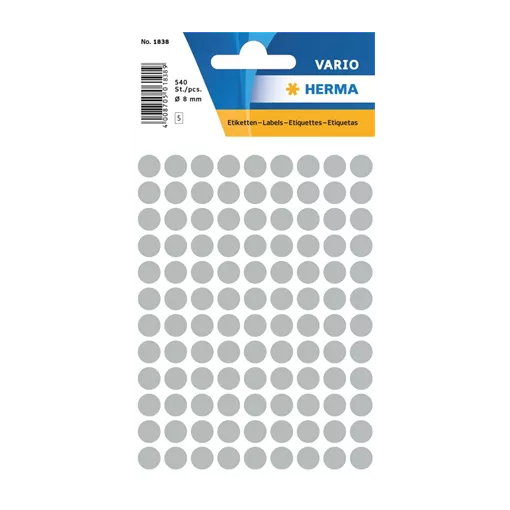 8 mm x 8 mm Papír Íves etikett címke Herma Szürke ( 5 ív/doboz )