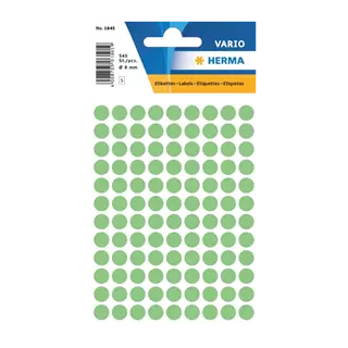 8 mm x 8 mm Papír Íves etikett címke Herma Világoszöld ( 5 ív/doboz )