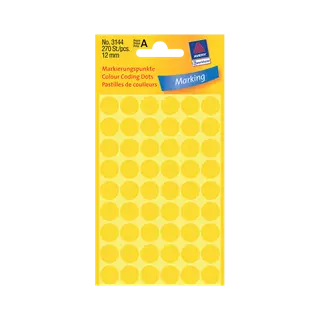12 mm x 12 mm Papír Íves etikett címke Avery Zweckform Sárga ( 5 ív/doboz )