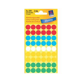 12 mm x 12 mm Papír Íves etikett címke Avery Zweckform Vegyes ( 5 ív/doboz )