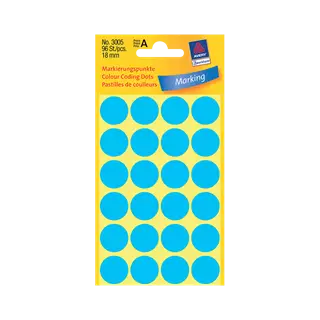 18 mm x 18 mm Papír Íves etikett címke Avery Zweckform Kék ( 4 ív/doboz )