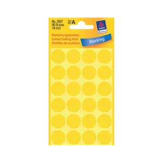 18 mm x 18 mm Papír Íves etikett címke Avery Zweckform Sárga ( 4 ív/doboz )