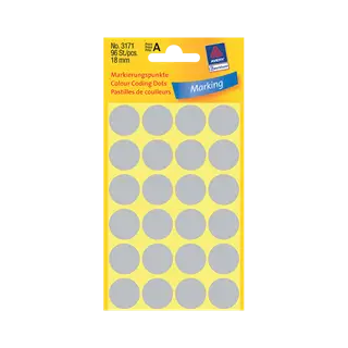 18 mm x 18 mm Papír Íves etikett címke Avery Zweckform Szürke ( 4 ív/doboz )