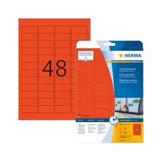 45.7 mm x 21.2 mm Papír Íves etikett címke Herma Piros ( 20 ív/doboz )