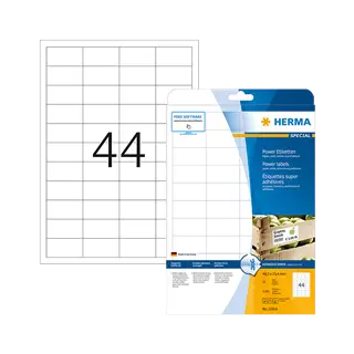 48.3 mm x 25.4 mm Papír Íves etikett címke Herma Fehér ( 25 ív/doboz )