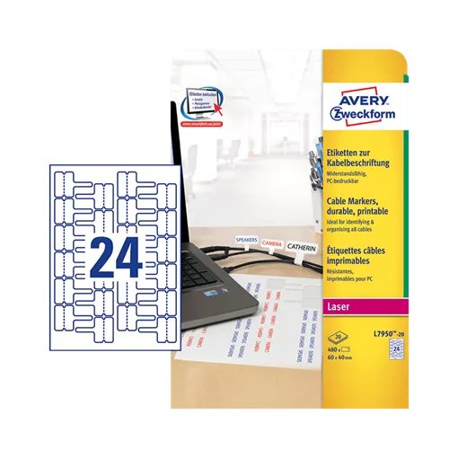 Ékszer címke 60*40 mm-es Avery Zweckform, fehér színű (20 ív/doboz)