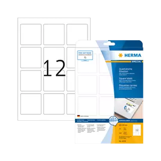 60 mm x 60 mm Papír Íves etikett címke Herma Fehér ( 25 ív/doboz )